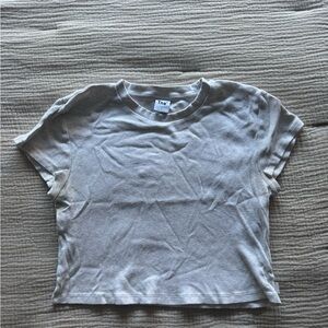 TNA Light Gray Ribbed Top